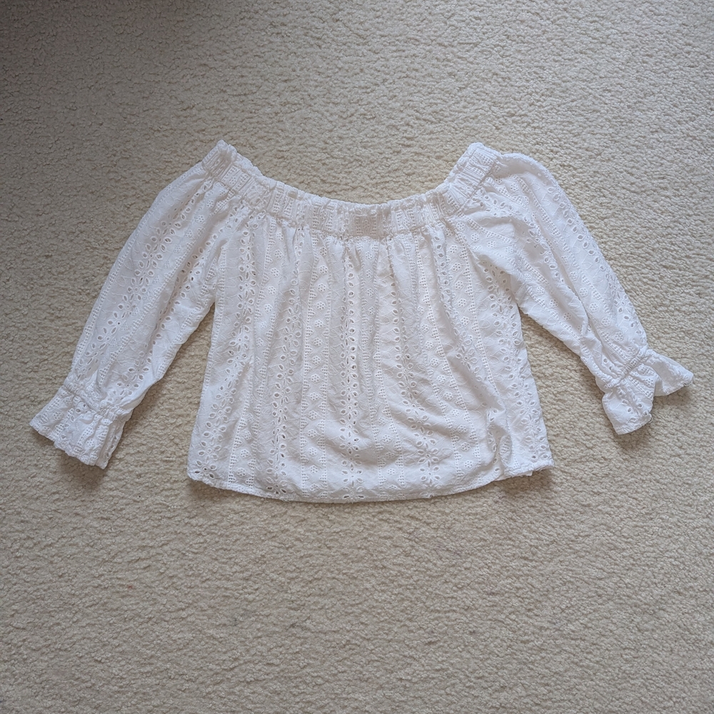 Country Concert Boho Forever 21 White Lace Off-Shoulder Top